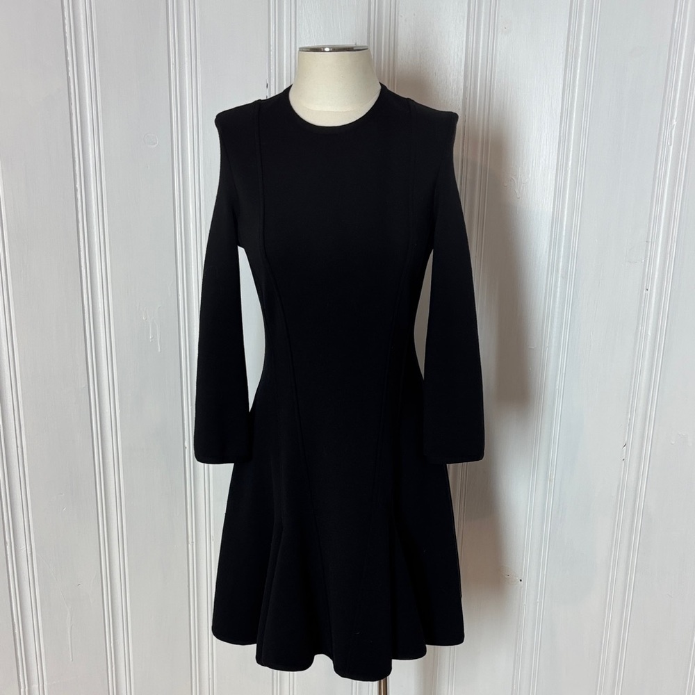 GIVENCHY Paris Black Wool Fit & Flare Dress – Made in Italy – Size M